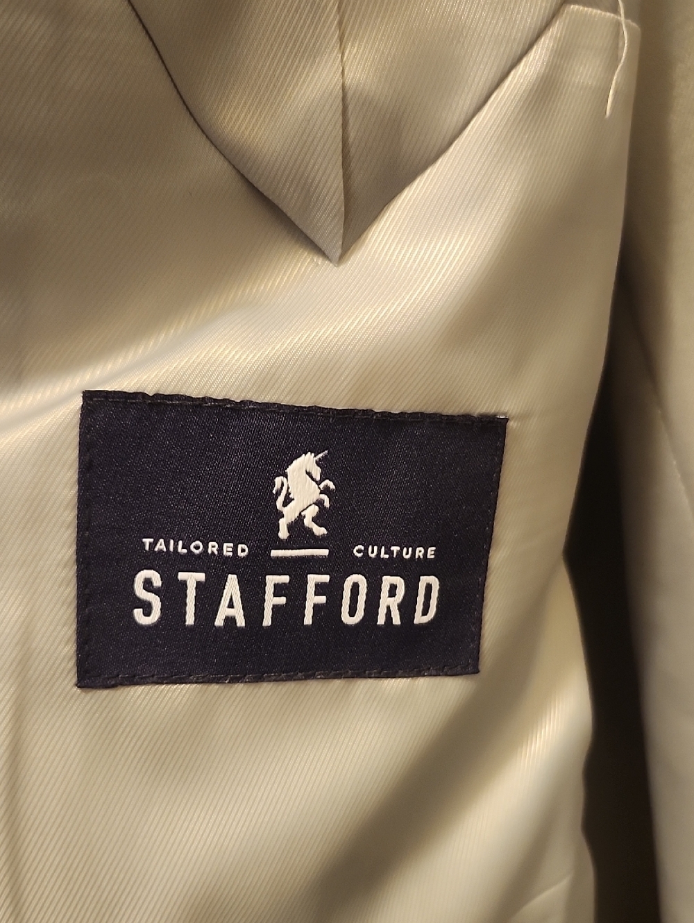 Stafford Sport Coat Blazer Mens Size 50 R Linen Cotton Blend Blue Window Pane - Picture 7 of 10